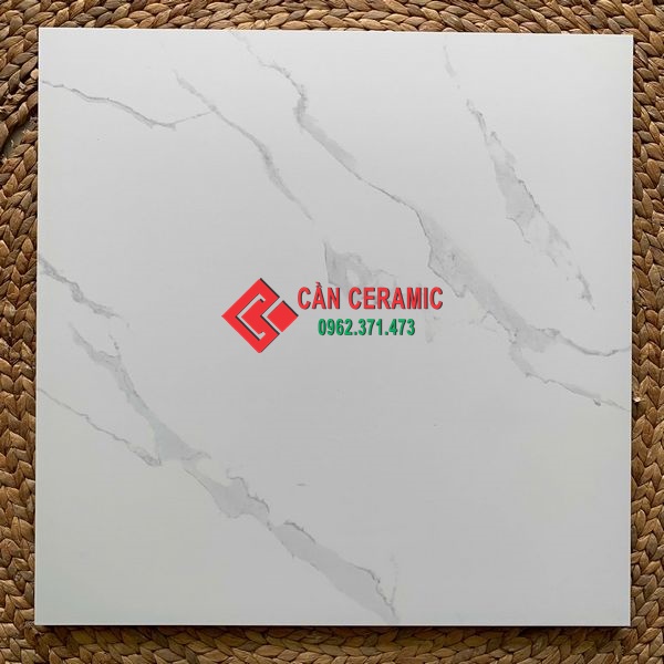 gạch nhám mờ 60x60 trắng khói 60KP lát nền vân tự nhiên